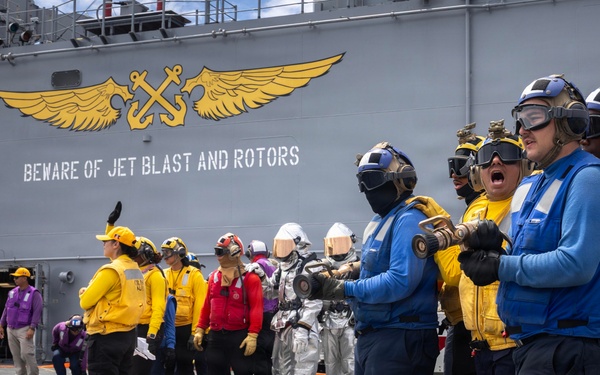 RIMPAC 2026: USS Essex (LHD 2) conducts joint firefighting drill