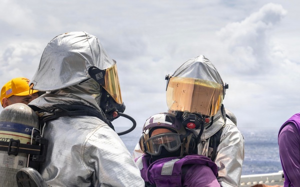 RIMPAC 2026: USS Essex (LHD 2) conducts joint firefighting drill
