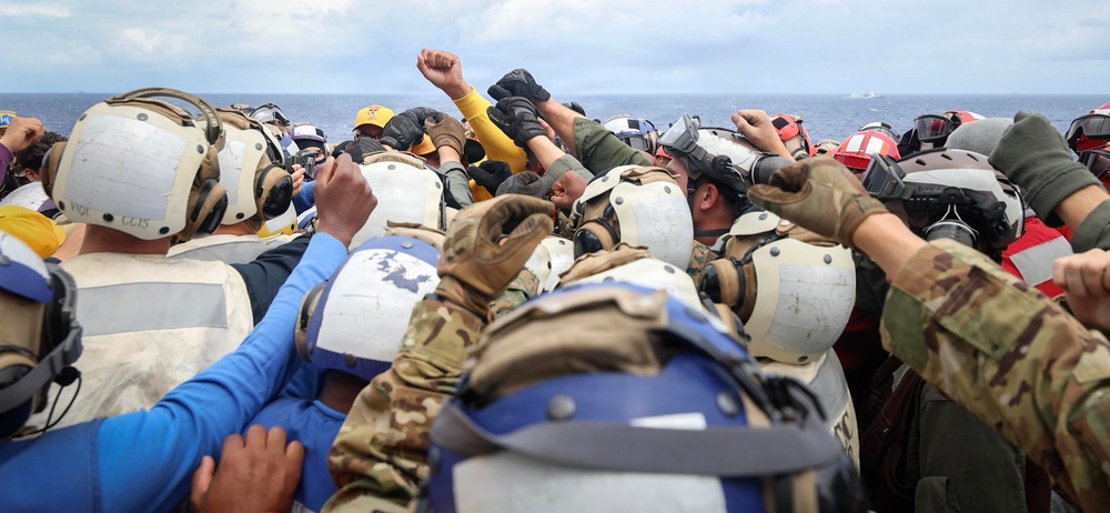 USS Essex conducts joint firefighting drill during RIMPAC 2026