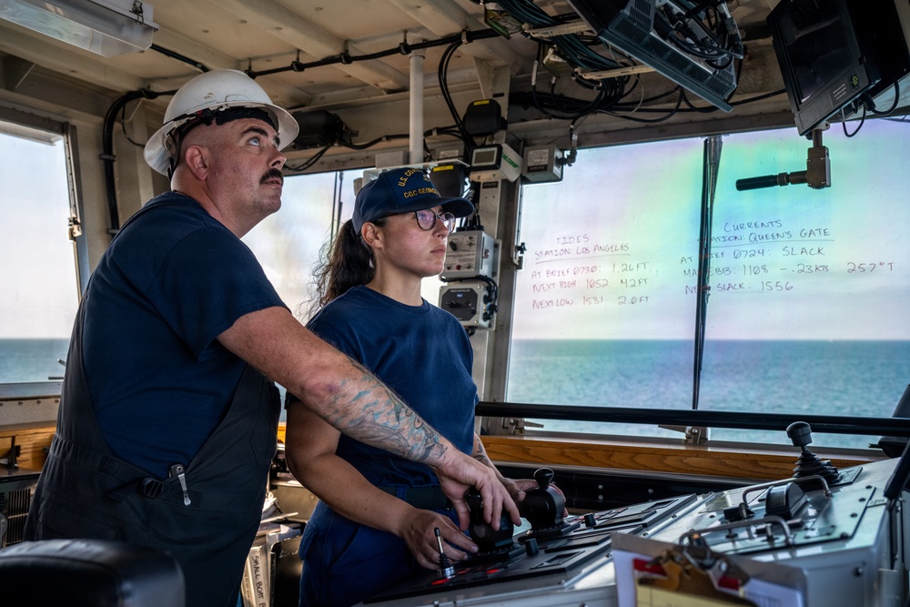 Coast Guard Cutter George Cobb (WLM 564) conducts a aids to navigation patrol