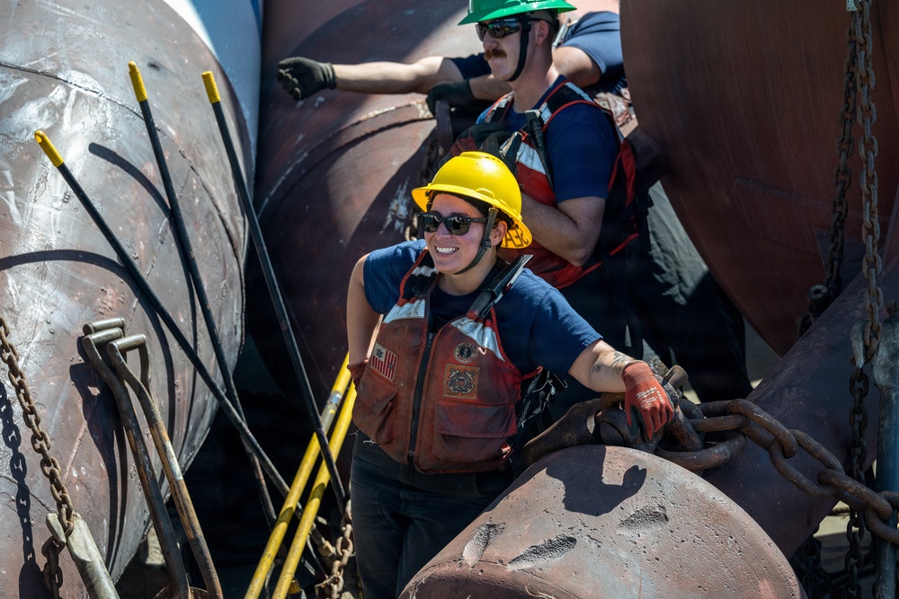Coast Guard Cutter George Cobb (WLM 564) conducts a aids to navigation patrol