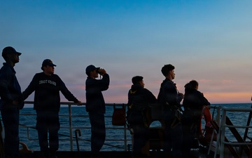 USCGC Eagle at sunset
