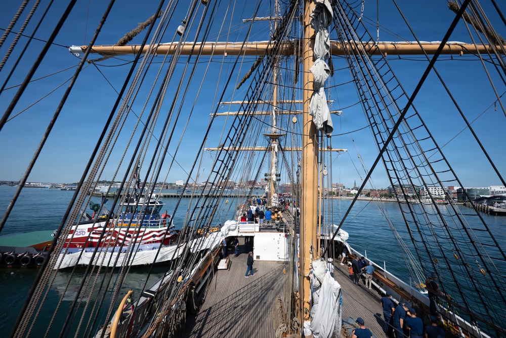 USCGC Eagle arrives is Portland, Maine