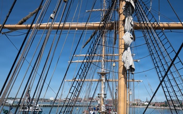 USCGC Eagle arrives is Portland, Maine