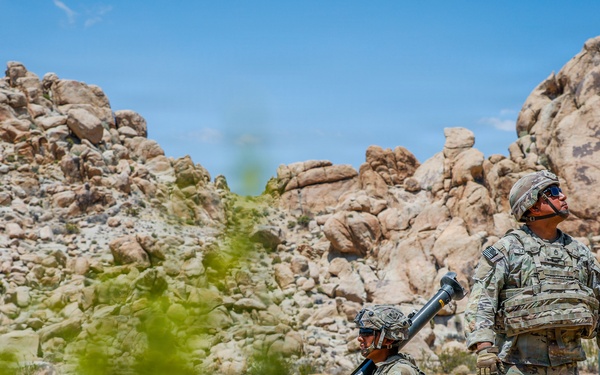 U.S. Soldiers from 4th Infantry Division Scan the Sky for Unmanned Aerial Systems during PCC6