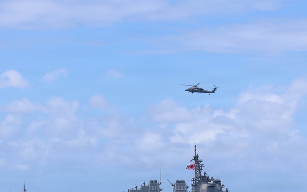Partner nations participate in group sail lead by the USS Theodore Roosevelt during RIMPAC 26