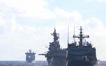 Partner nations participate in group sail lead by the USS Theodore Roosevelt during RIMPAC 26