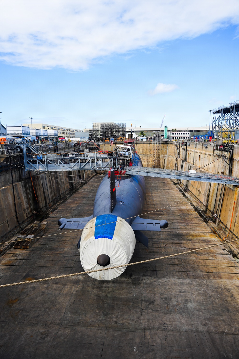 USS Illinois successfully undocks at Pearl Harbor Naval Shipyard