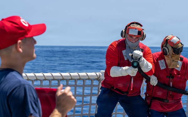 U.S. Coast Guard Cutter Kimball (WMSL 756) conducts helicopter crash training during RIMPAC 2026
