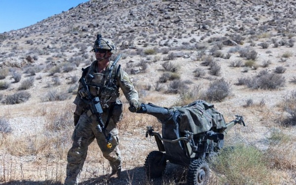 U.S. Soldier operates Infantry Molecular Robotic System