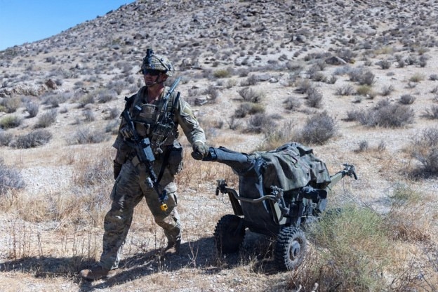 U.S. Soldier operates Infantry Molecular Robotic System