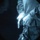 LCF-24: Lowlight Fast-roping drills The image appears to be taken through a night-vision or scope-style circular vignette, showing a person wearing military camouflage (digital pattern BDU/ACU-style uniform) with their hands restrained by handcuffs behind or in front of their body. The blue-tinted monochromatic appearance suggests low-light or filtered photography. The focus is on the restrained hands and the lower torso area of the individual.