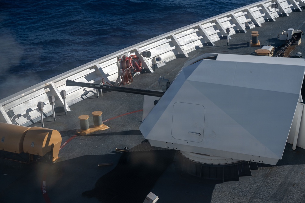 U.S. Coast Guard Kimball (WMSL 756) conducts GUNEX during RIMPAC 2026