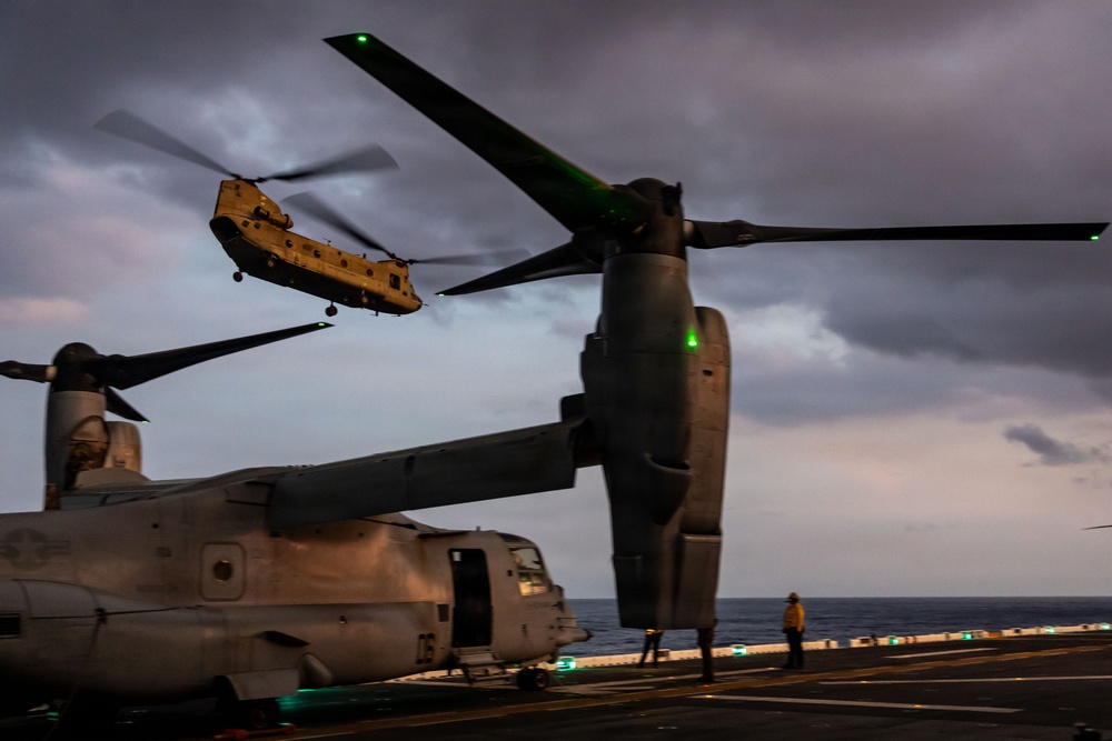 USS Essex Conducts Night Flights