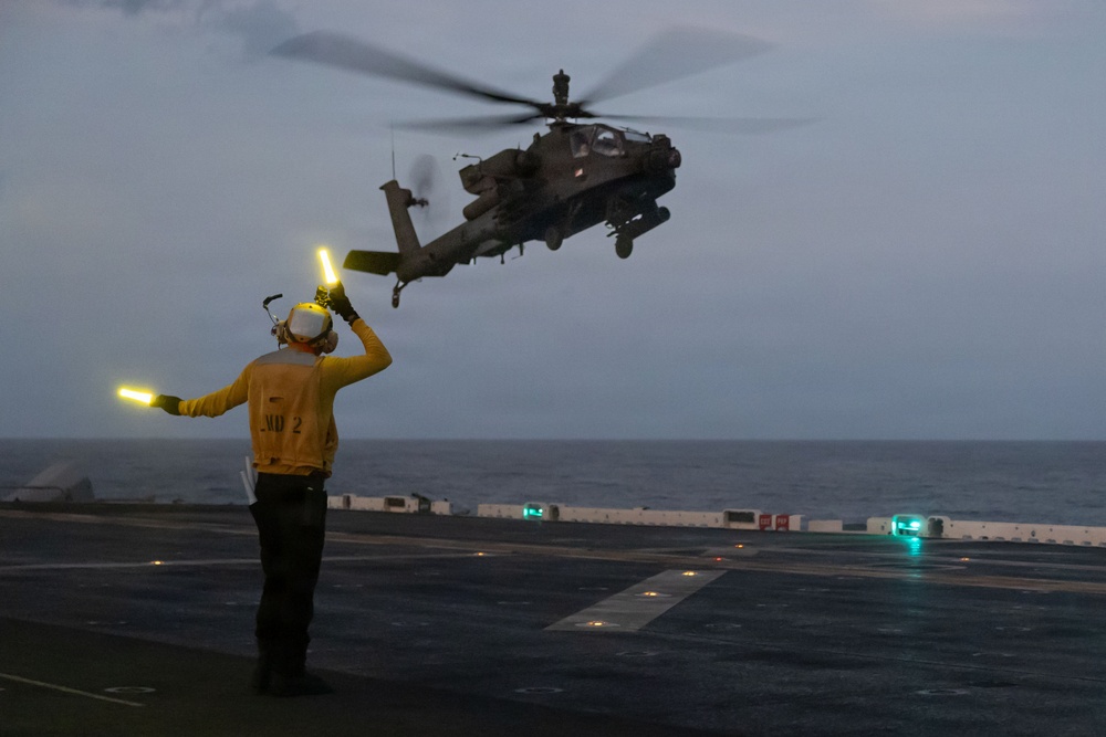 USS Essex Conducts Night Flights