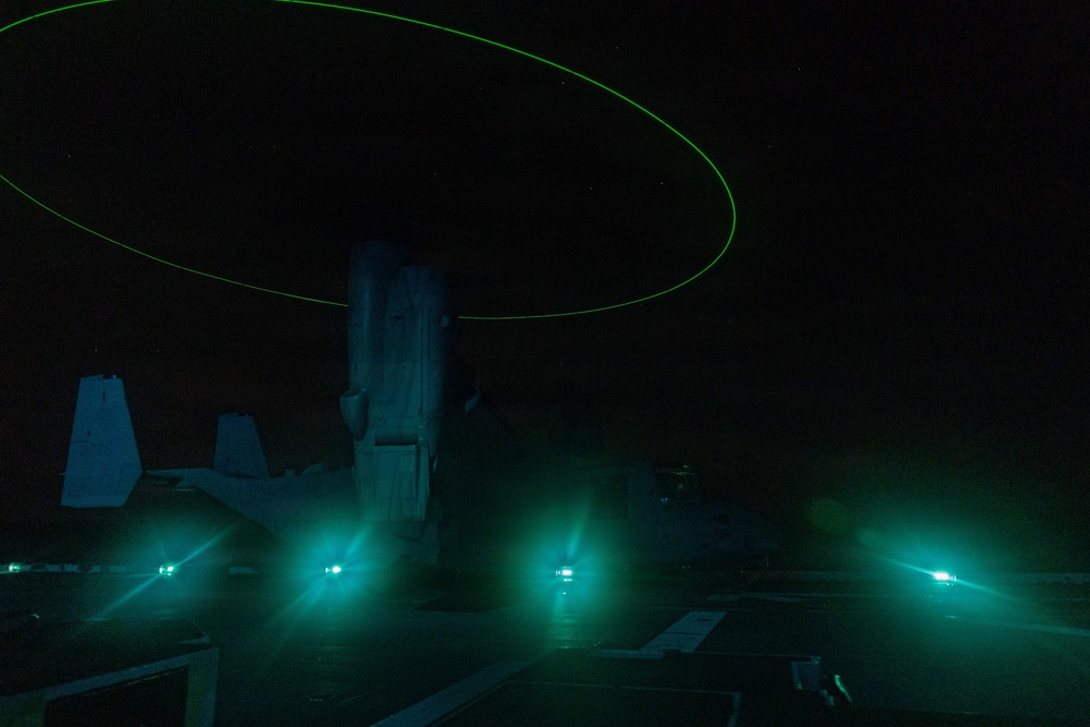 USS Essex Conducts Night Flights