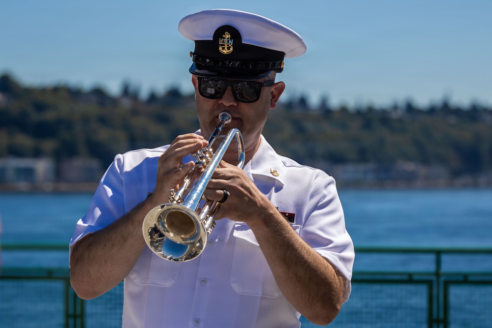 U.S. Navy Band Plays On Ferry For Seattle Fleet Week