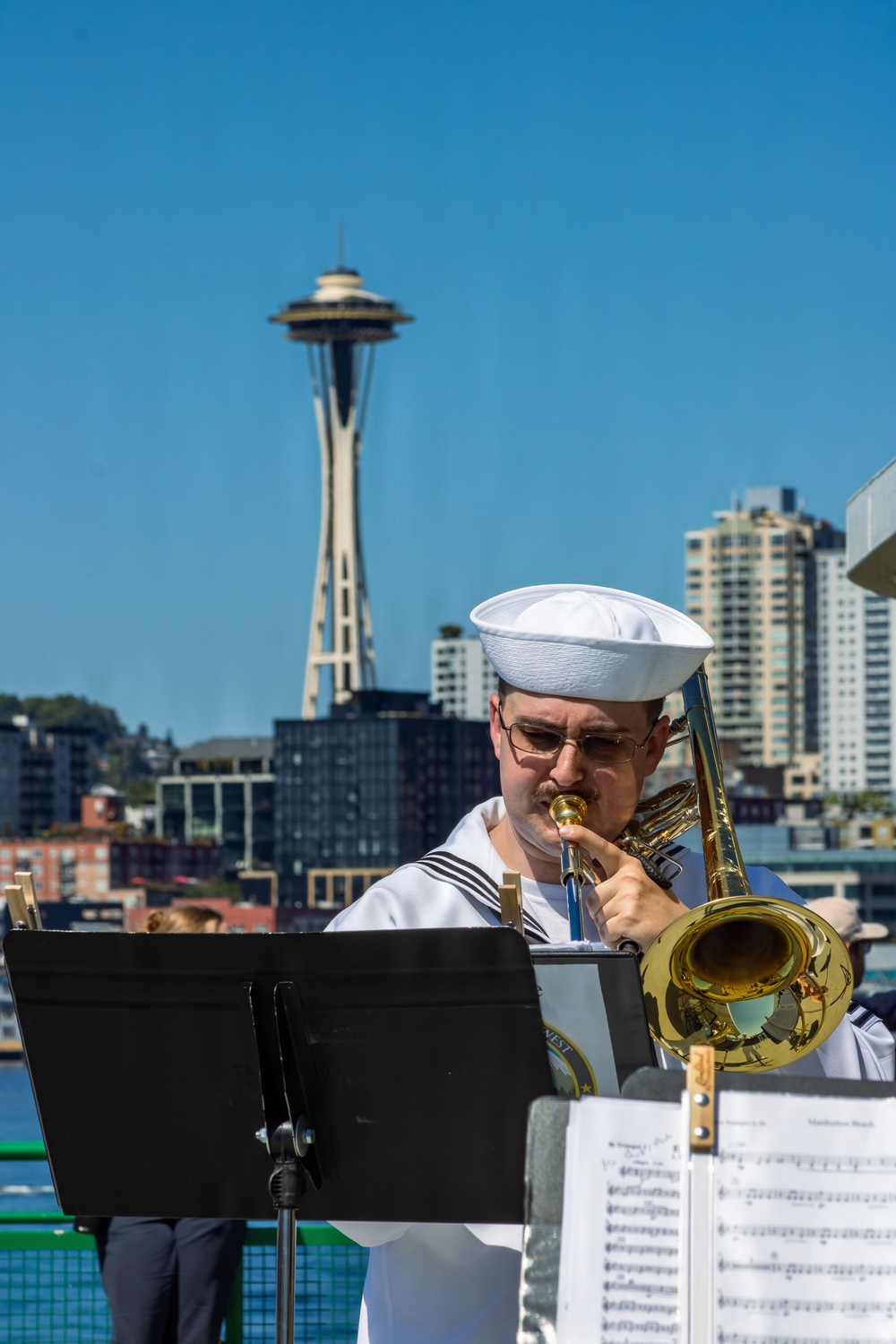 U.S. Navy Band Plays On Ferry For Seattle Fleet Week