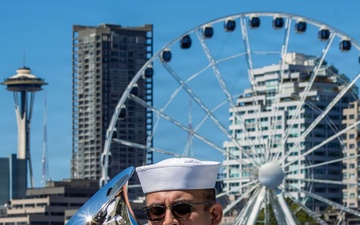 U.S. Navy Band Plays On Ferry For Seattle Fleet Week