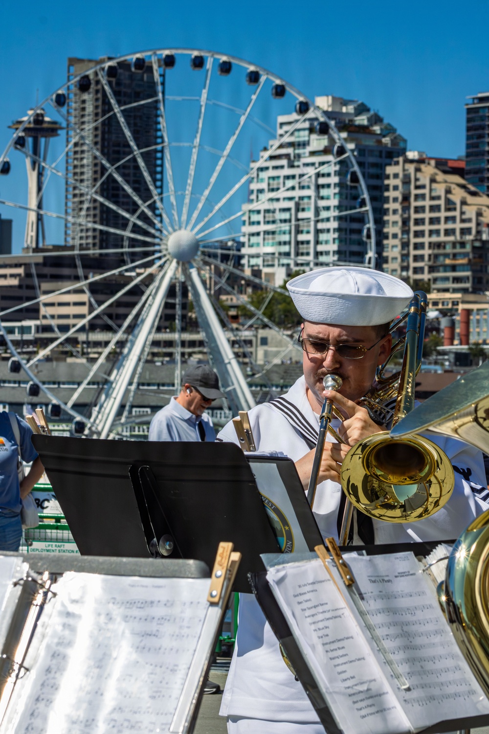 U.S. Navy Band Plays On Ferry For Seattle Fleet Week
