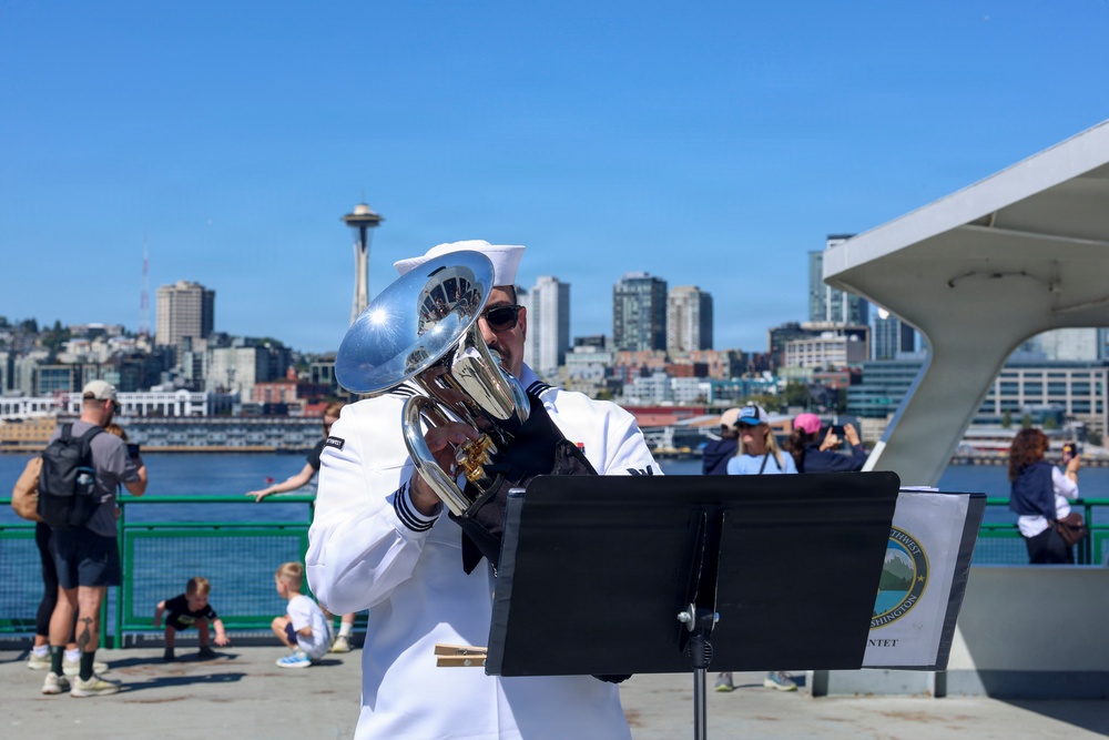 Navy Band Northwest performs music during Seattle Seafair Fleet Week