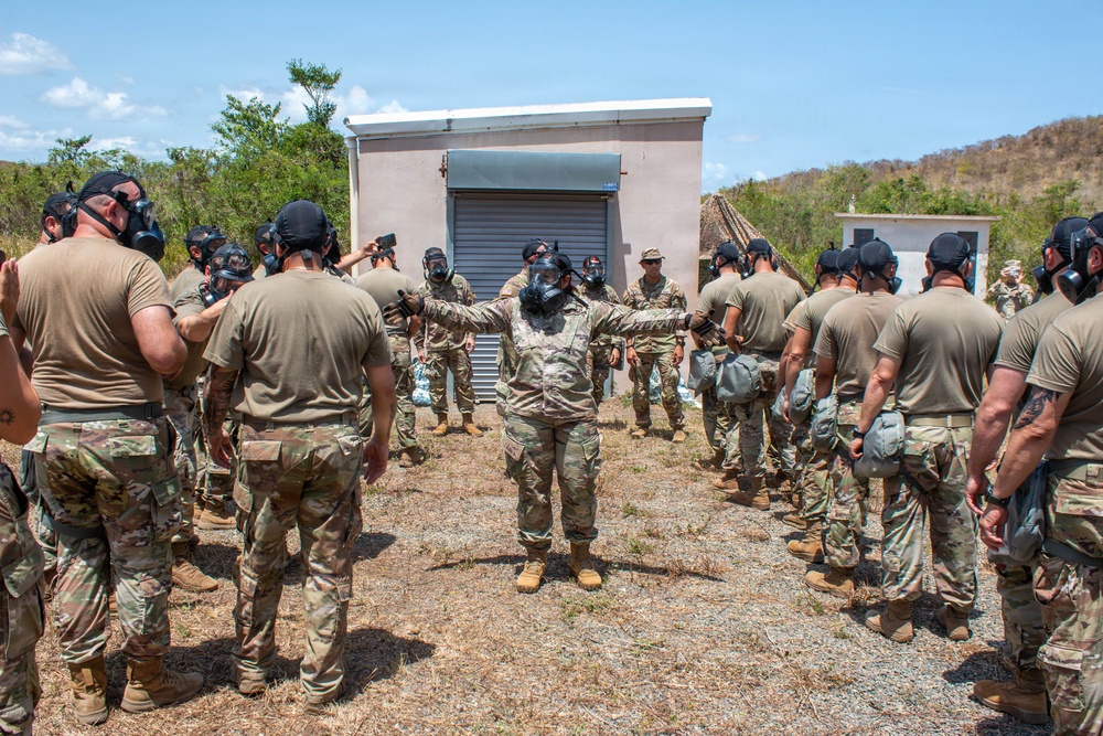 3678th CSSB HHC  and the 1- 65th Infantry Regiment Conducts CBRN Defense Training