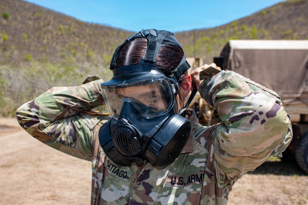 3678th CSSB HHC  and the 1- 65th Infantry Regiment Conducts CBRN Defense Training