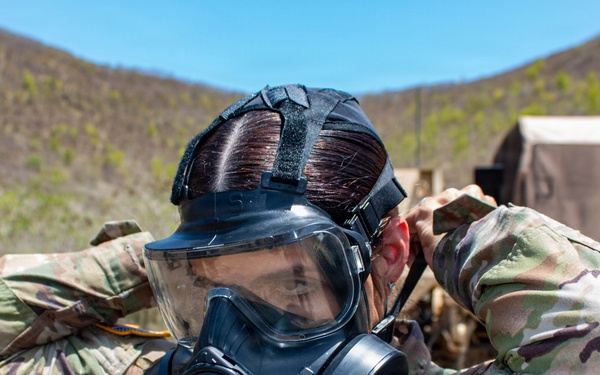 3678th CSSB HHC  and the 1- 65th Infantry Regiment Conducts CBRN Defense Training