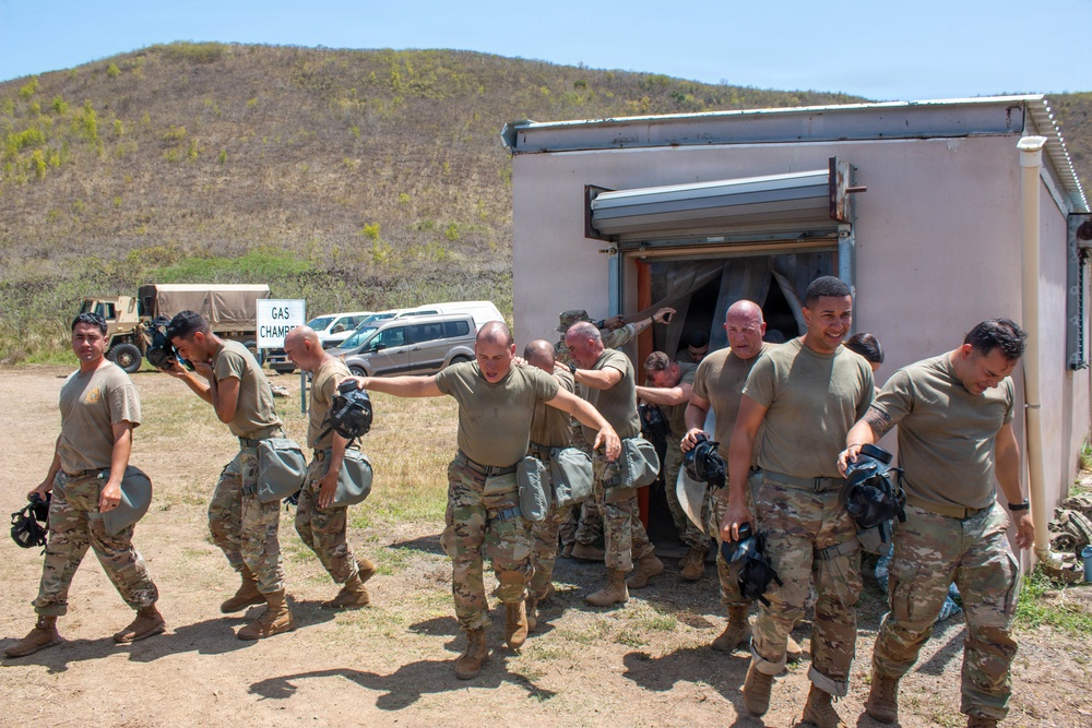 3678th CSSB HHC  and the 1- 65th Infantry Regiment conducts CBRNE Training
