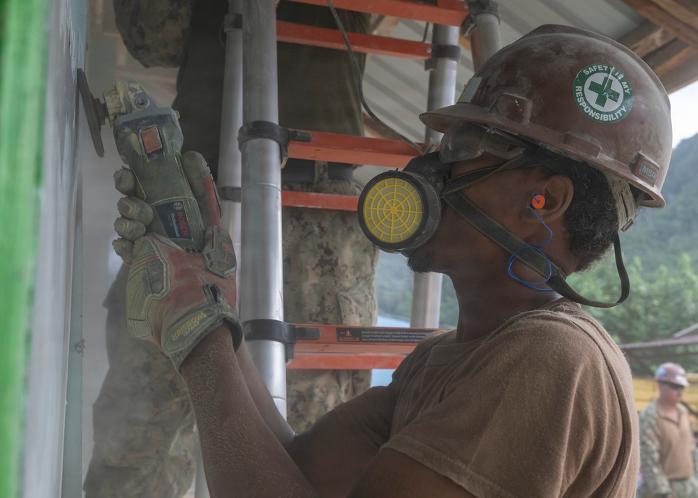 Pacific Partnership 2026 engineering team reaches halfway point on renovations at National Elementary School #158490 in Pandan, Indonesia