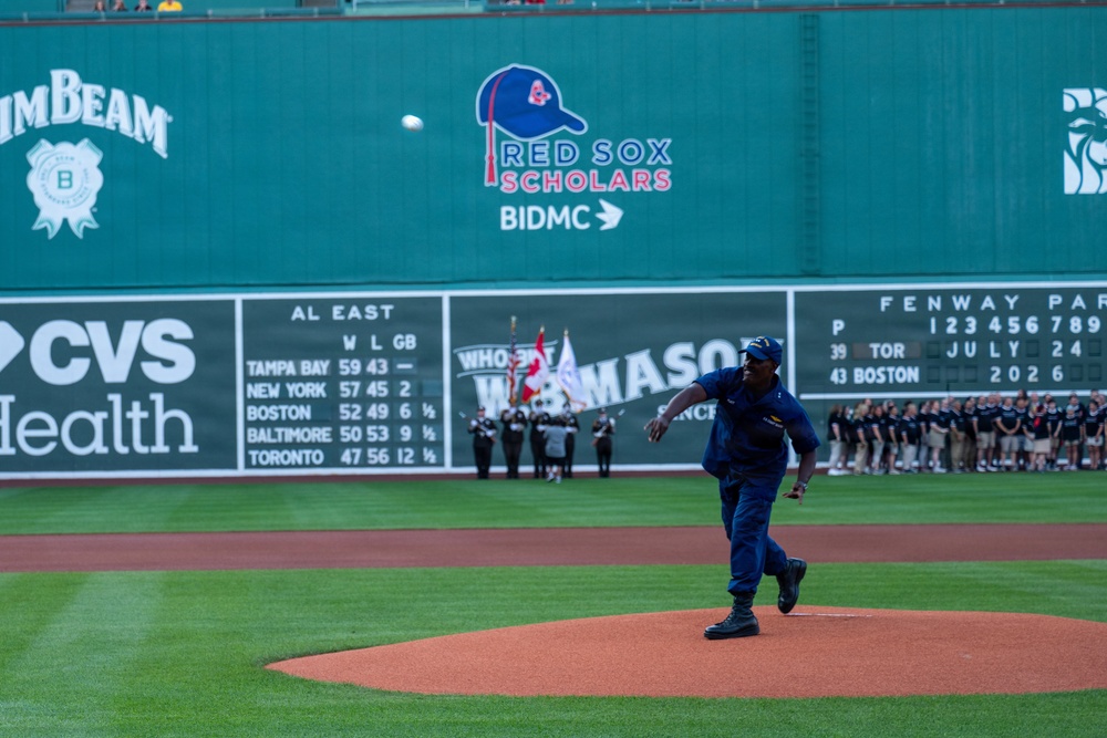 Rear Adm. Michael Platt First Pitch at Fenway Park