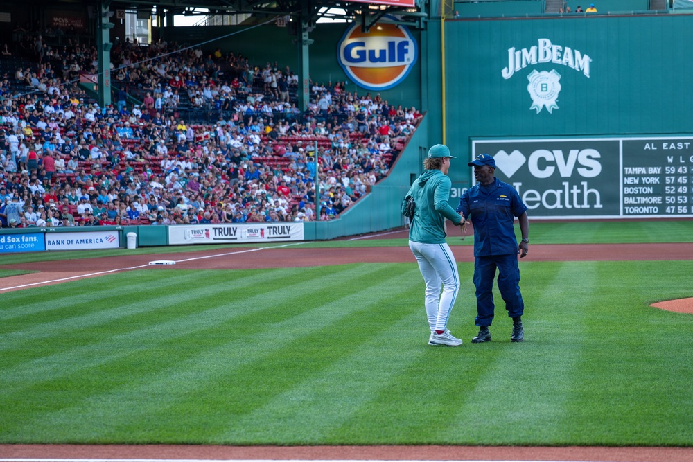 Rear Adm. Michael Platt First Pitch at Fenway Park