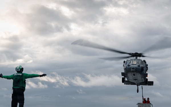 IKE conducts ammunition onload in the Atlantic Ocean