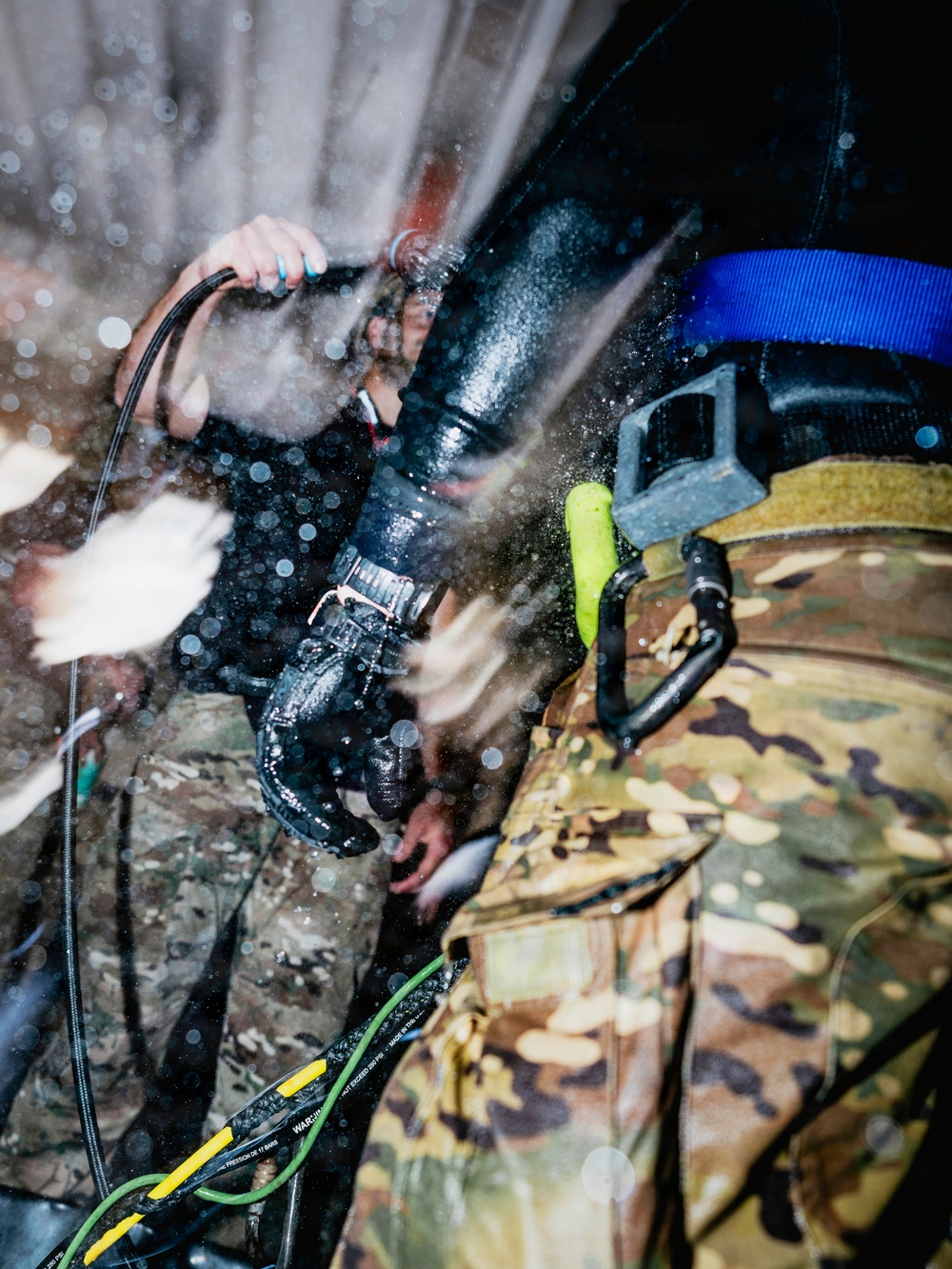 Navy Divers and EOD Technicians Conduct a Shipboard Response Drill