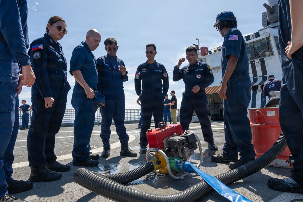 U.S. and Philippine Coast Guard conduct damage control training during RIMPAC 2026