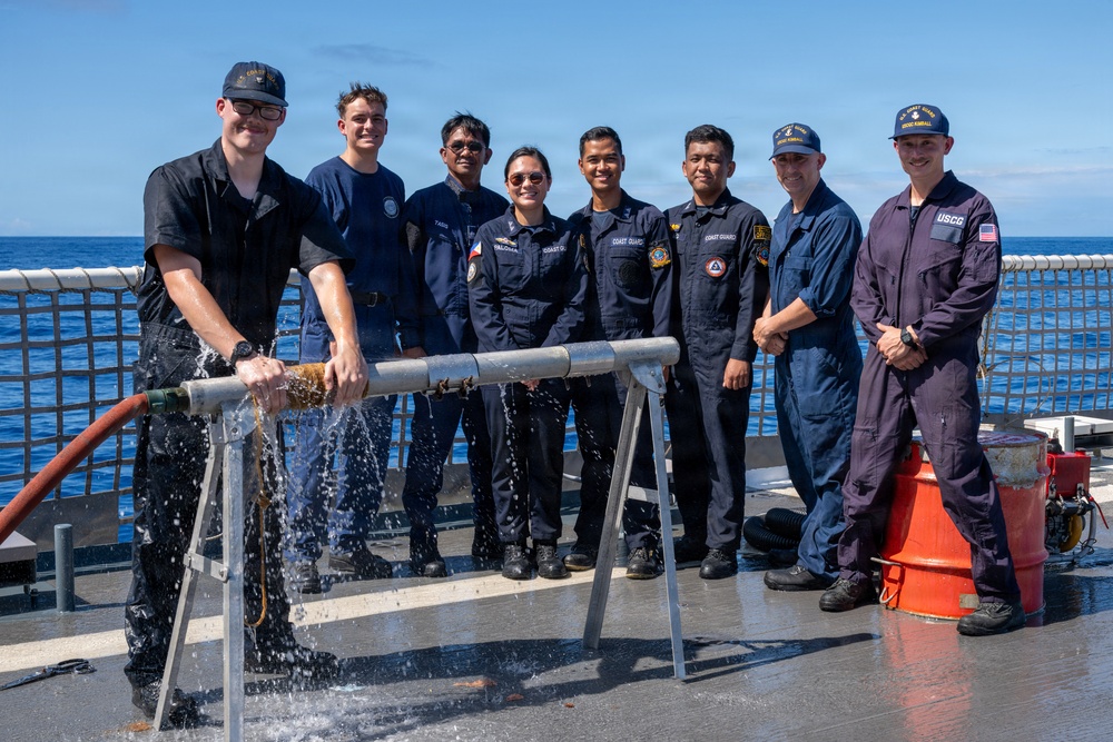 U.S. and Philippine Coast Guard conduct damage control training during RIMPAC 2026