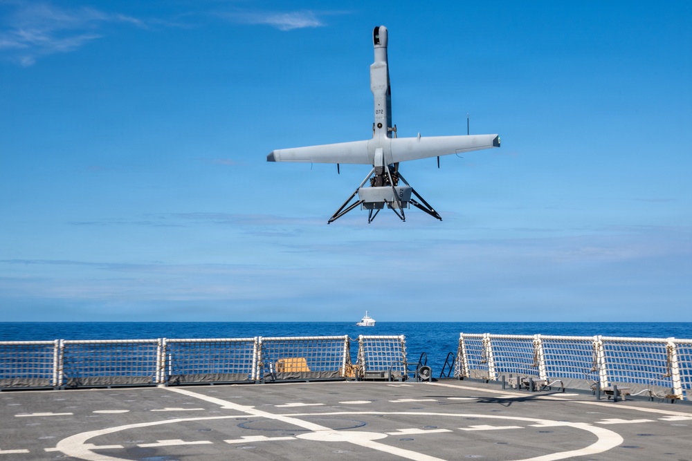 V-BAT drone lands on USCGC Kimball (WMSL 756) during RIMPAC 26