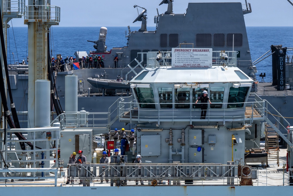 U.S. Coast Guard and Royal Canadian Navy conduct a replenishment-at-sea during RIMPAC 2026