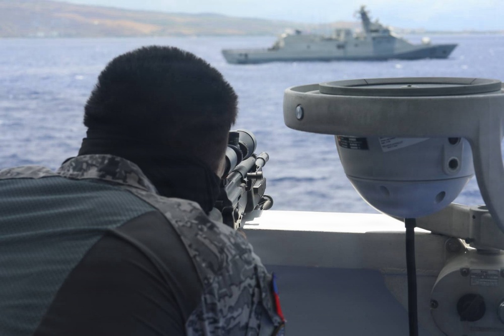U.S. Coast Guard and Mexican Navy conduct non-compliant vessel boarding training with Philippine Coast Guard during RIMPAC 2026