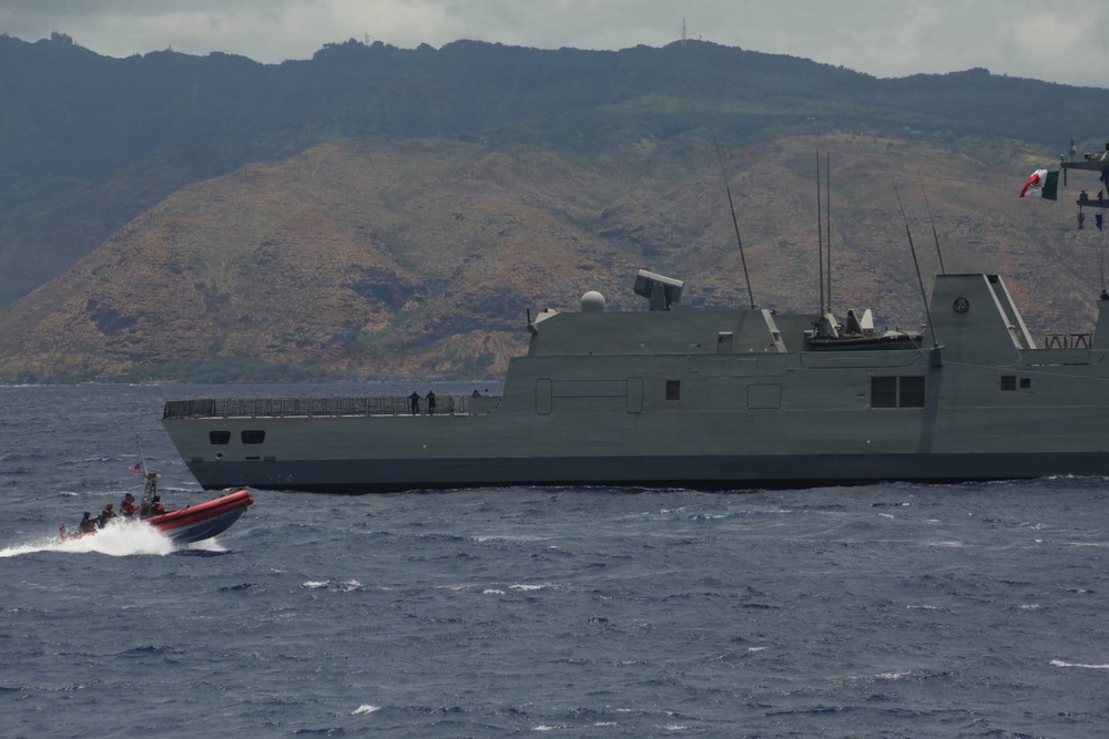 U.S. Coast Guard and Mexican Navy conduct non-compliant vessel boarding training with Philippine Coast Guard during RIMPAC 2026