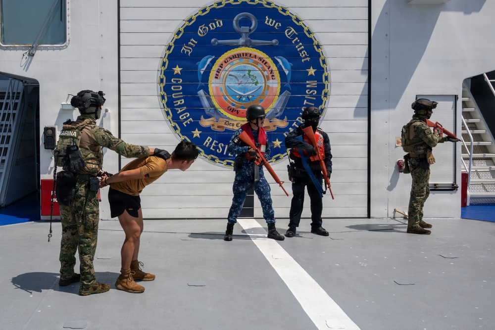 U.S. Coast Guard and Mexican Navy conduct non-compliant vessel boarding training with Philippine Coast Guard during RIMPAC 2026