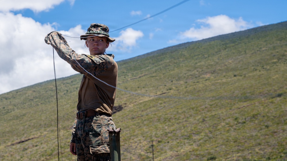 Communications Marines with 15th MEU set up high frequency antenna