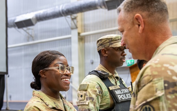 Maj. Gen. Thomas C. Friloux visits 2228th Military Police Company at MKAB, Romania