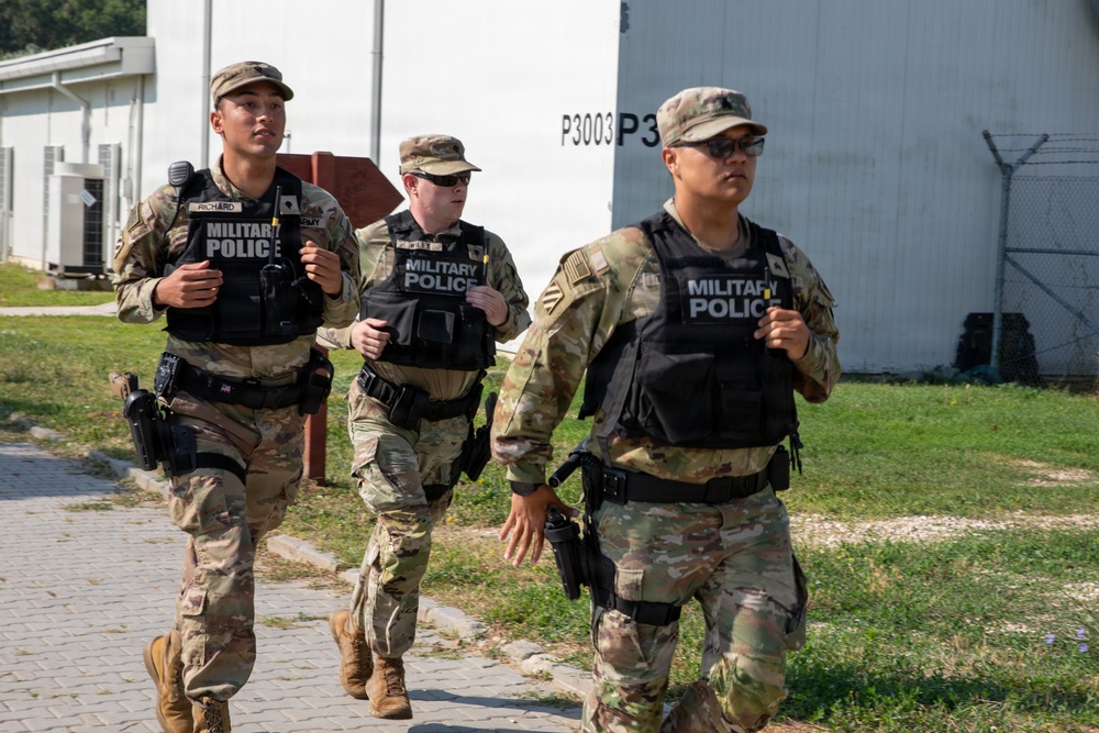 2228th Military Police Company conduct active shooter response training at MKAB, Romania