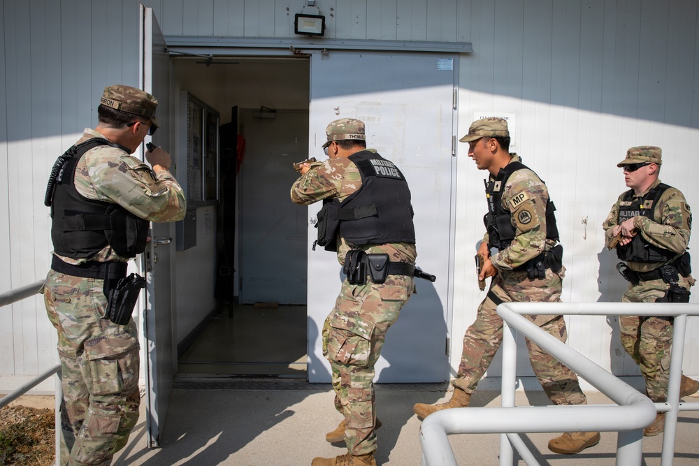 2228th Military Police Company conduct active shooter response training at MKAB, Romania