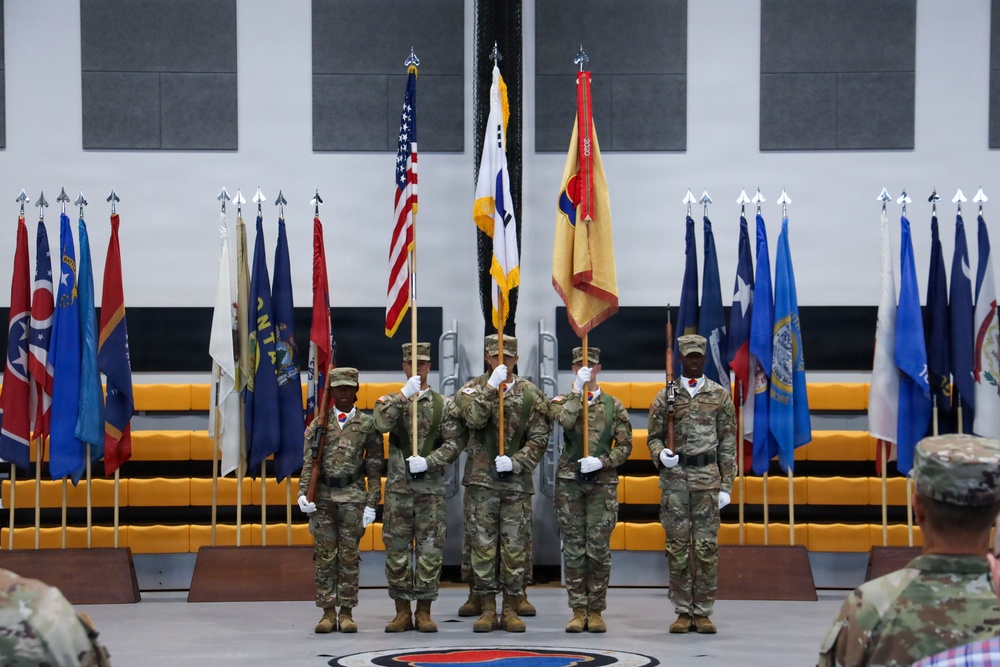 Colors stand ready at ceremony