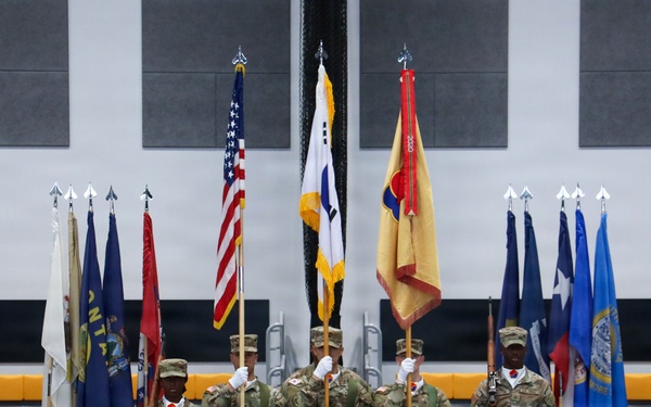 Colors stand ready at ceremony