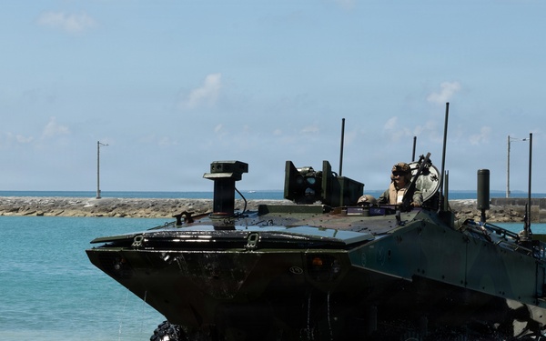 USS Rushmore ports and off-loads equipment
