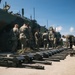USS Rushmore ports and off-loads troops and equipment