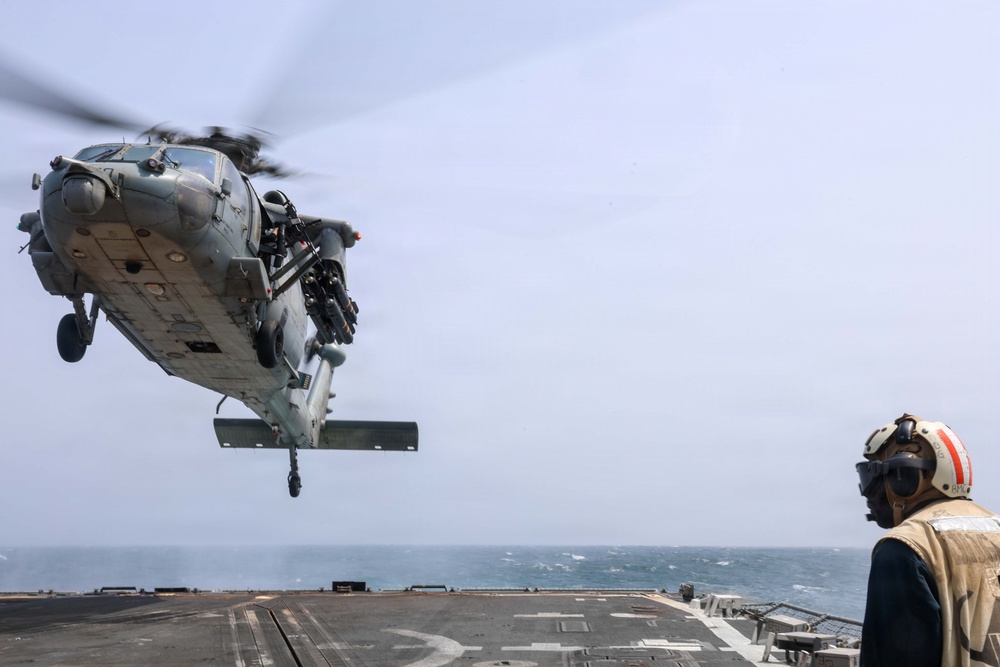 John Finn Conducts Flight Quarters